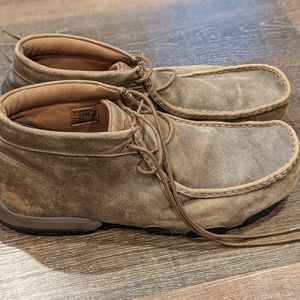 MENS TWISTED X BOMBER LEATHER LACE UP DRIVING MOCCASINST